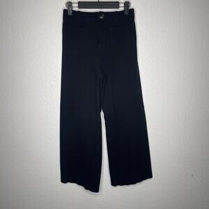 Anthropologie Womens Pants Size 0 Black High Rise Wide Leg Casual Wear